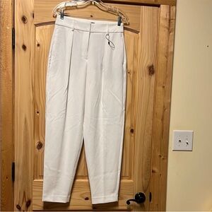 Express White High-Waist Tailored Trousers